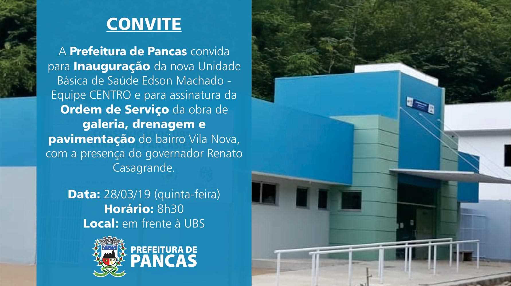 Prefeitura Municipal De Pancas Prefeitura Convida Para Inaugura O E